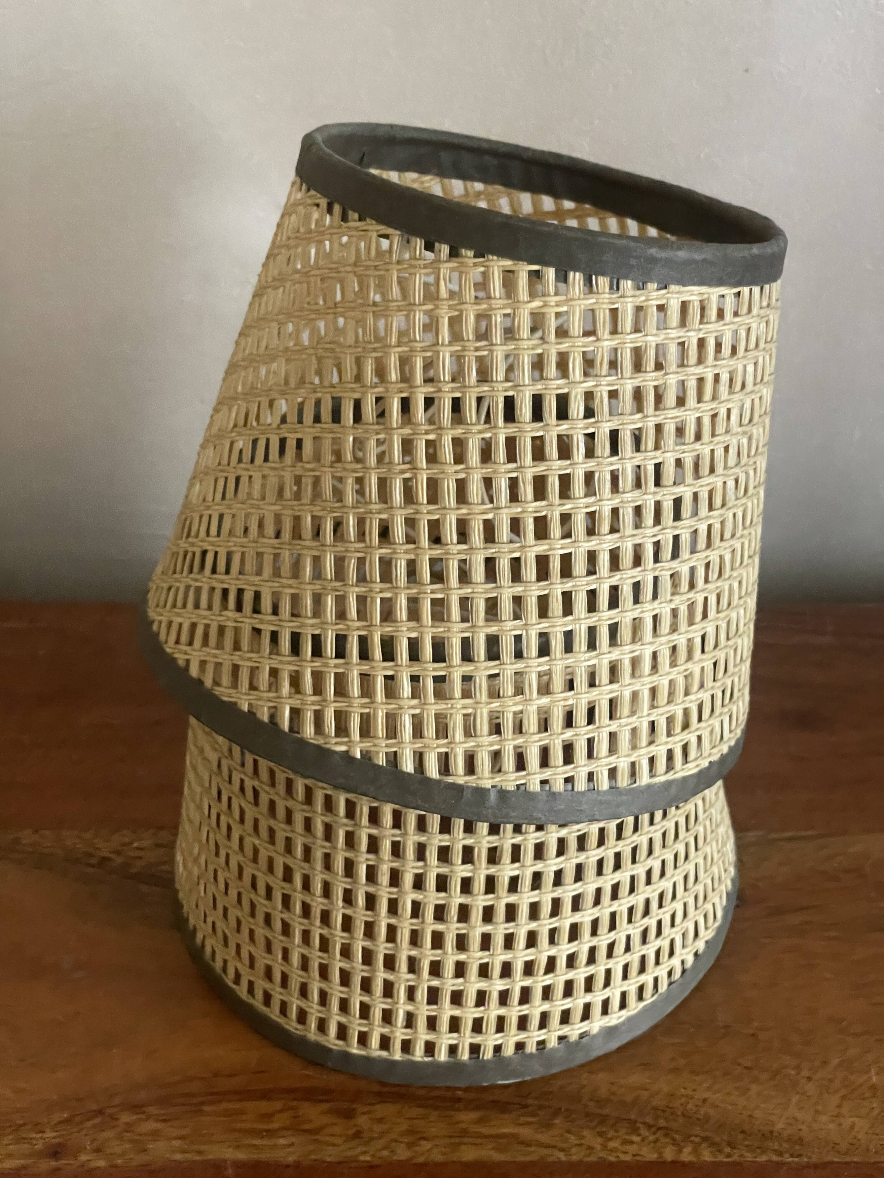 Small cane lampshades