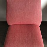 Couple of Italian midcentury modern design red armchairs 1950s