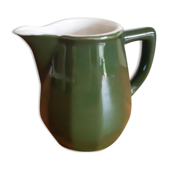 Apilco style green porcelain pitcher, fire porcelain