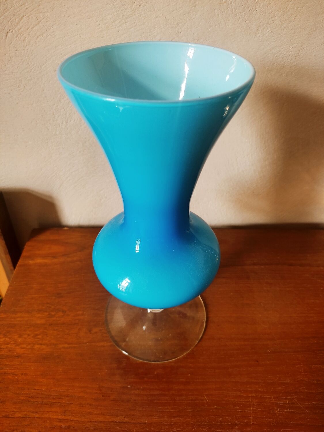 Blue opaline vase