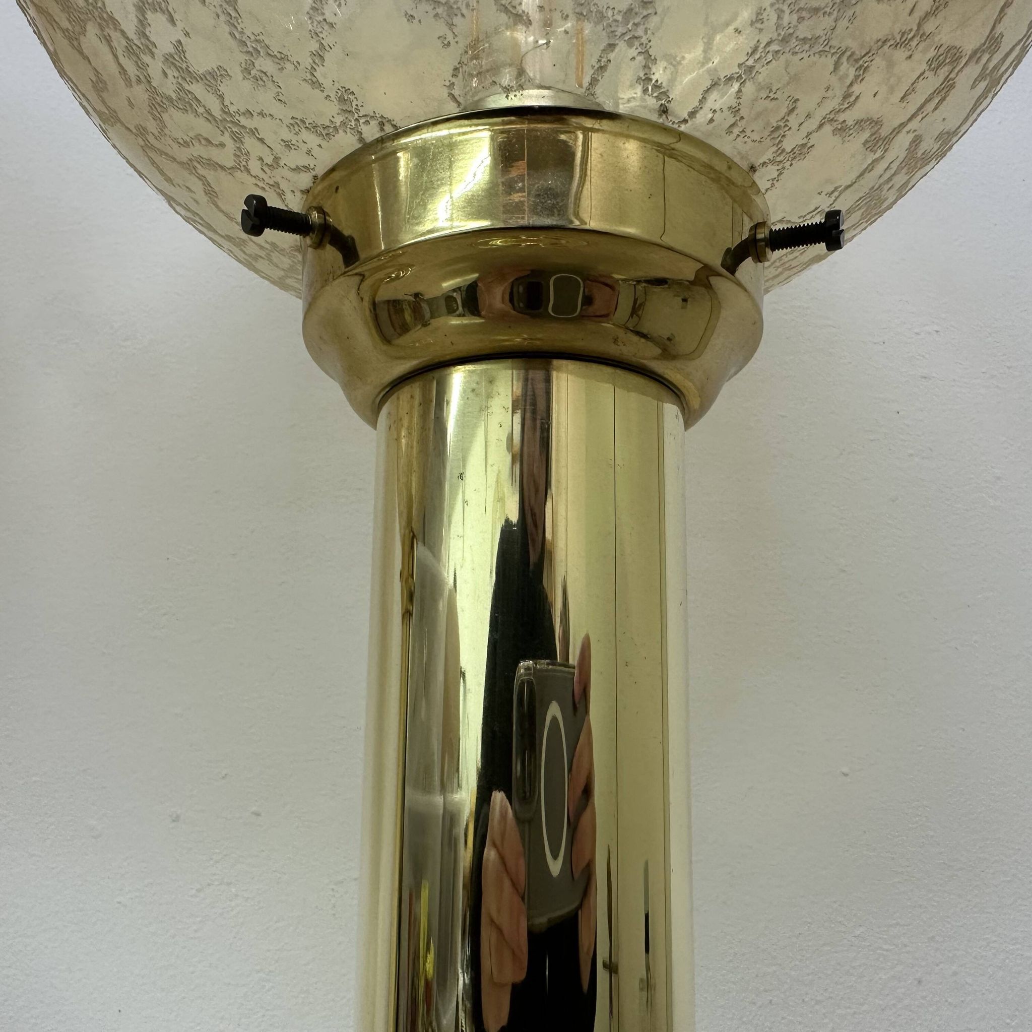 Lot de 2 grandes lampes de table globe en verre, années 1970