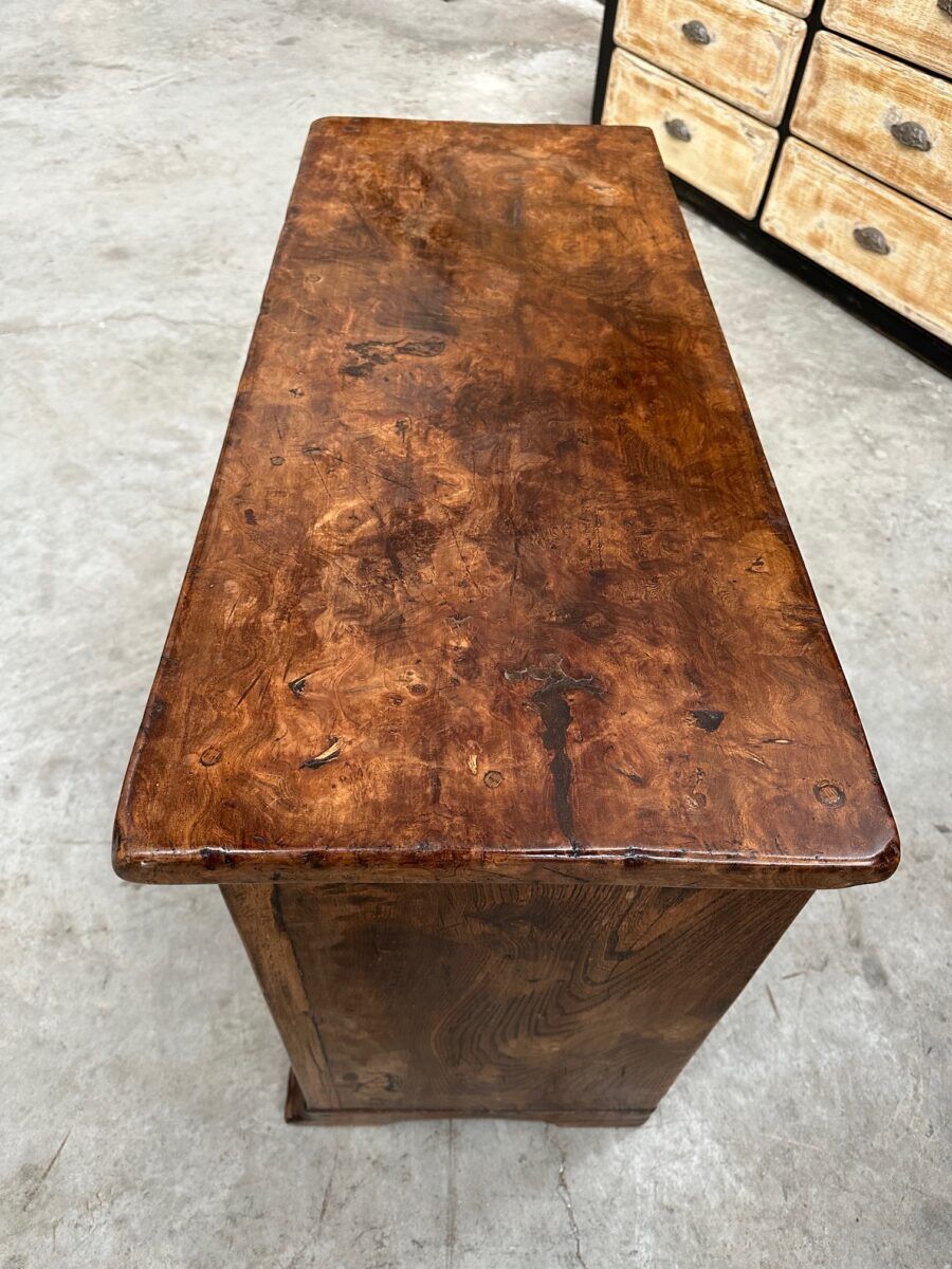 Brutalist furniture with 2 doors in elm.