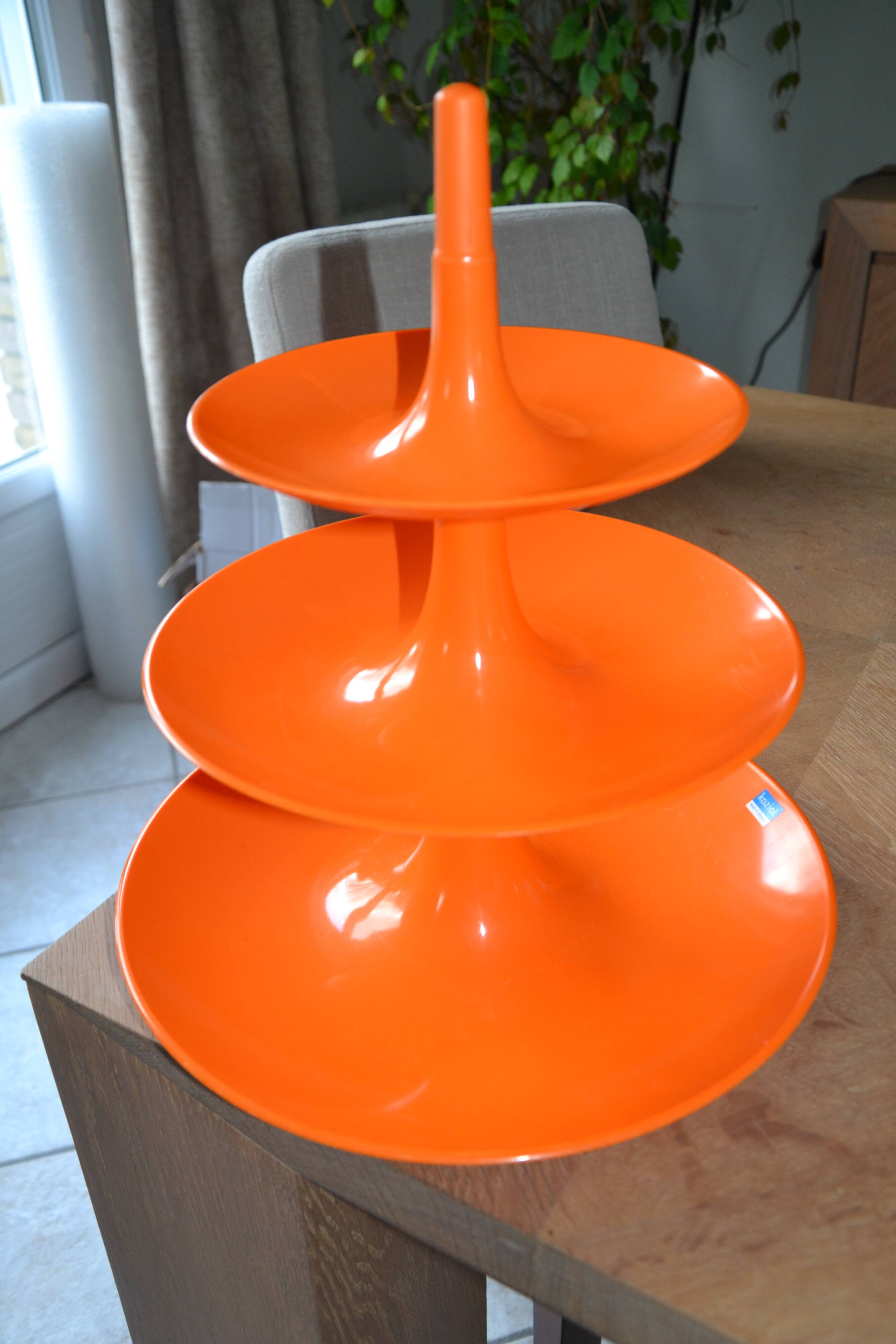 Orange appetizer dish/tower "Babell" 1997 Koziol Germany
