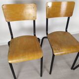 4 school chairs 1950