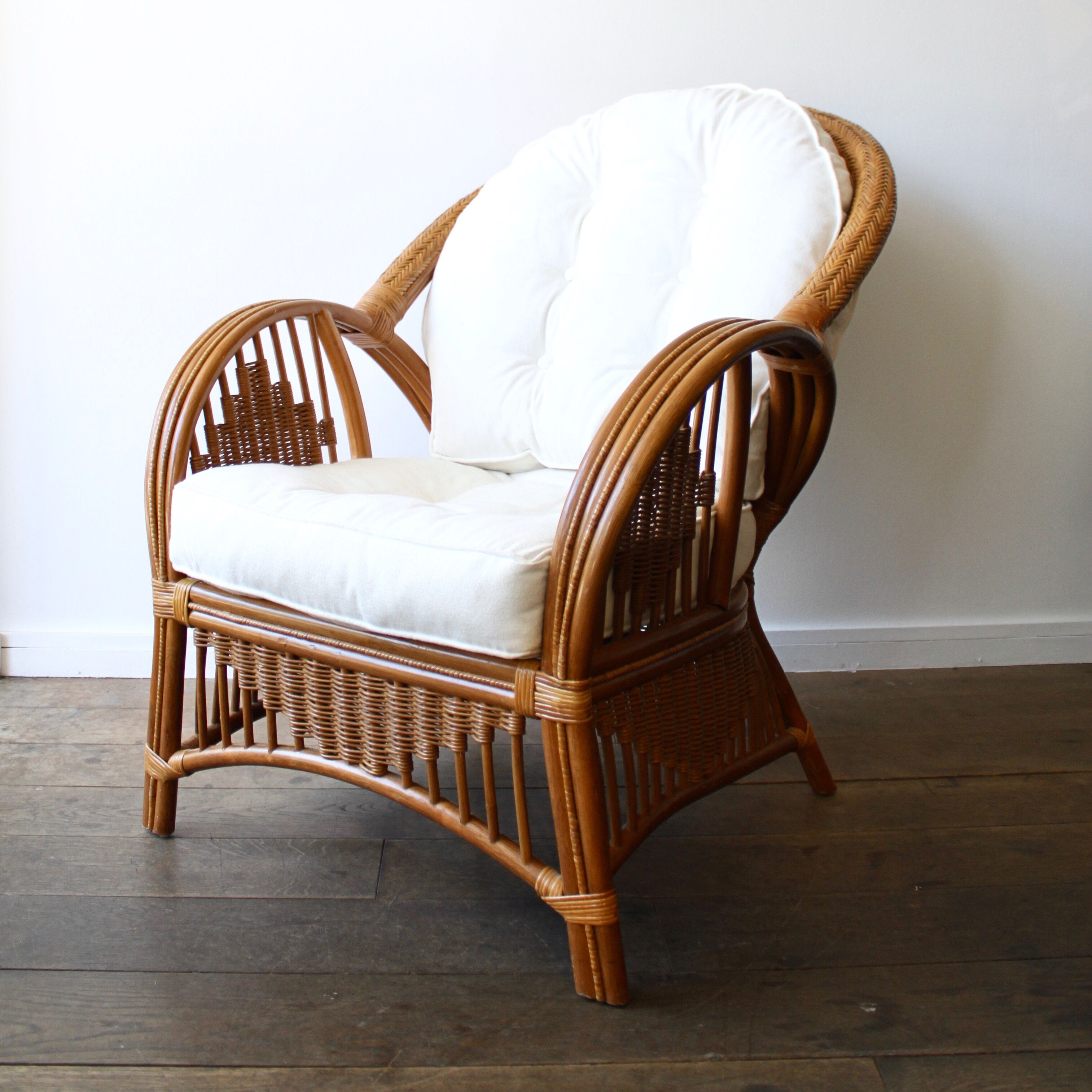 1980's rattan armchair