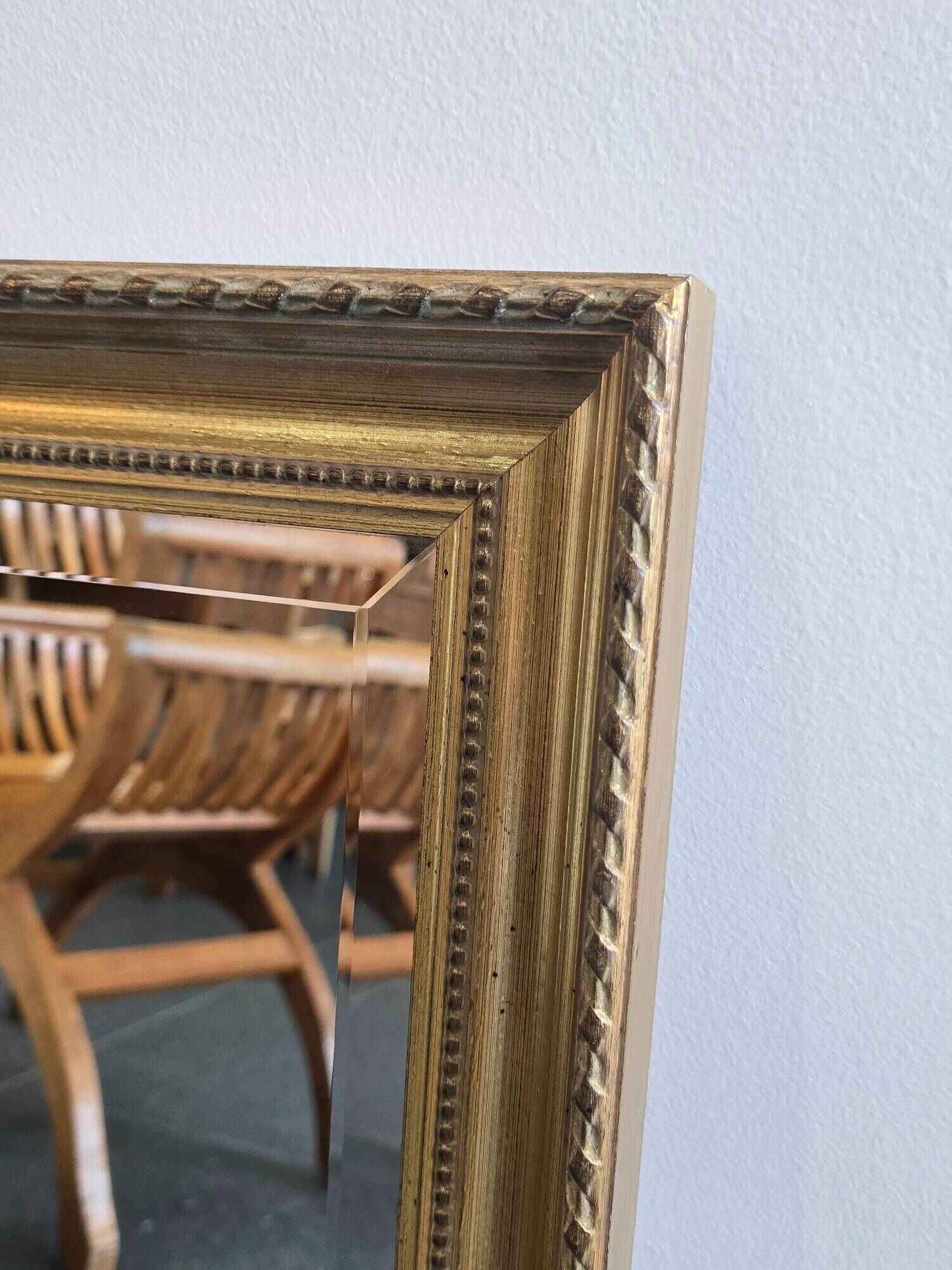 Golden mirror with bevelled glass – 70 × 52 cm