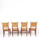 Audoux & Minet - Set of 4 vintage oak and rope chairs, circa 1950