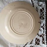 Deep plate in Gien earthenware, Terre de fer, Chardons model, blue color, antique French
