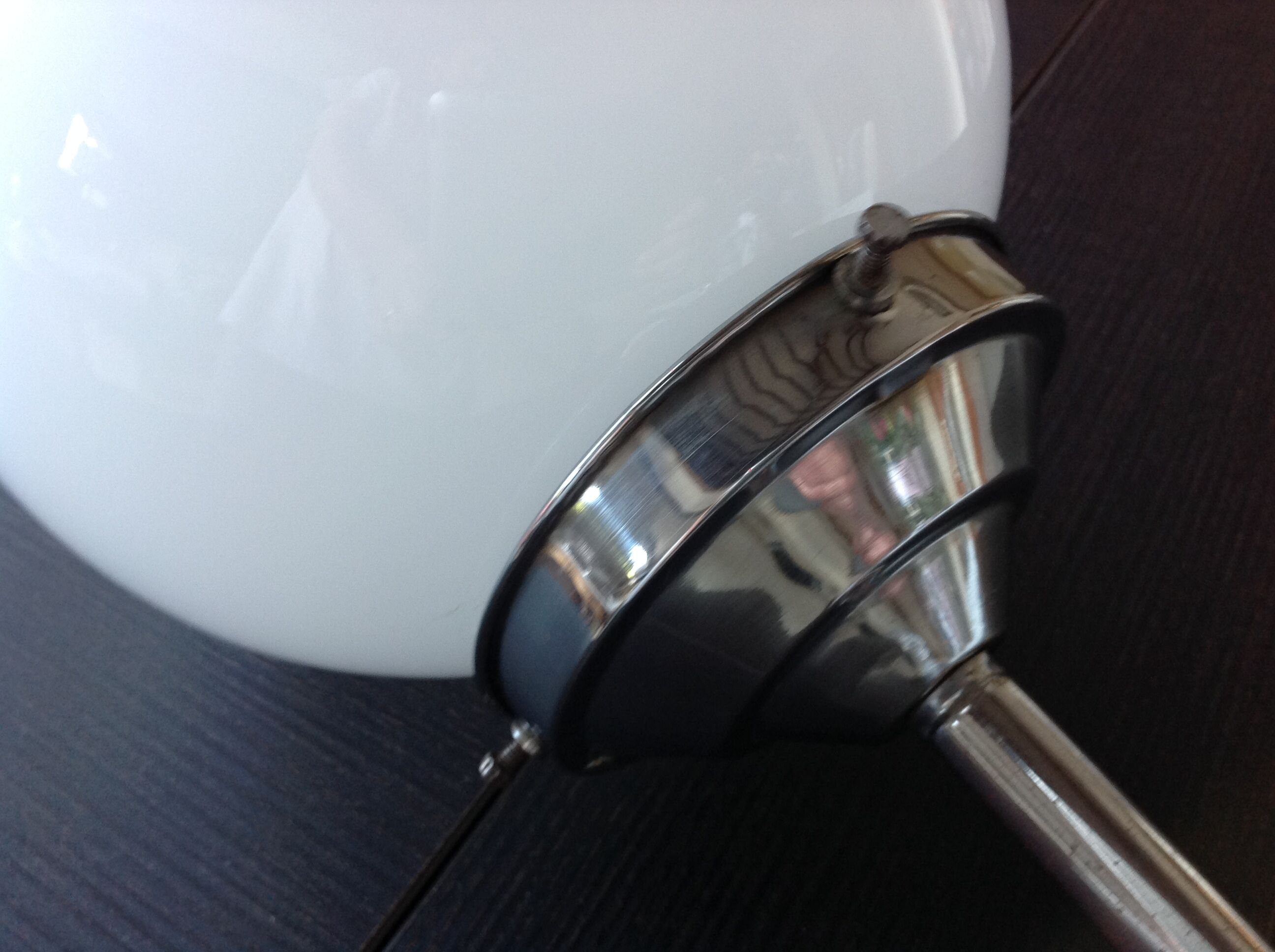 White opaline globe hanging lamp