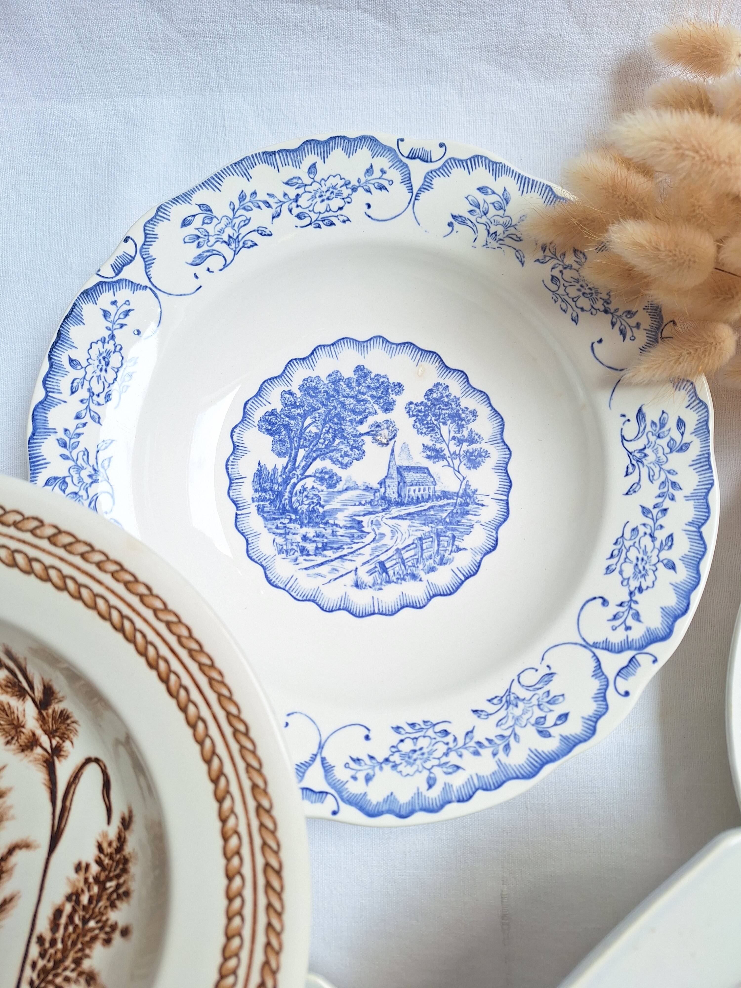 Vintage deep plates St Amand, Digoin, Sarreguemines