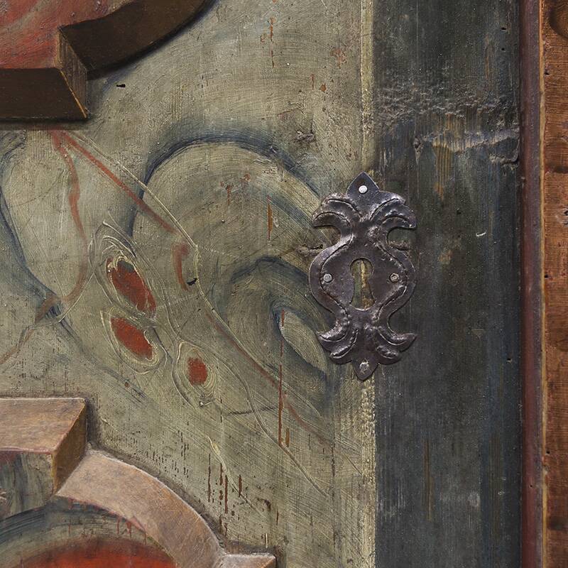 Folk art painted bridal wardrobe