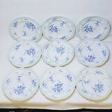 9 Antique KG Lunéville Plates, Regence Model