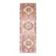 Vintage Turkish hand-knotted wool cotton pink runner rug 88x283