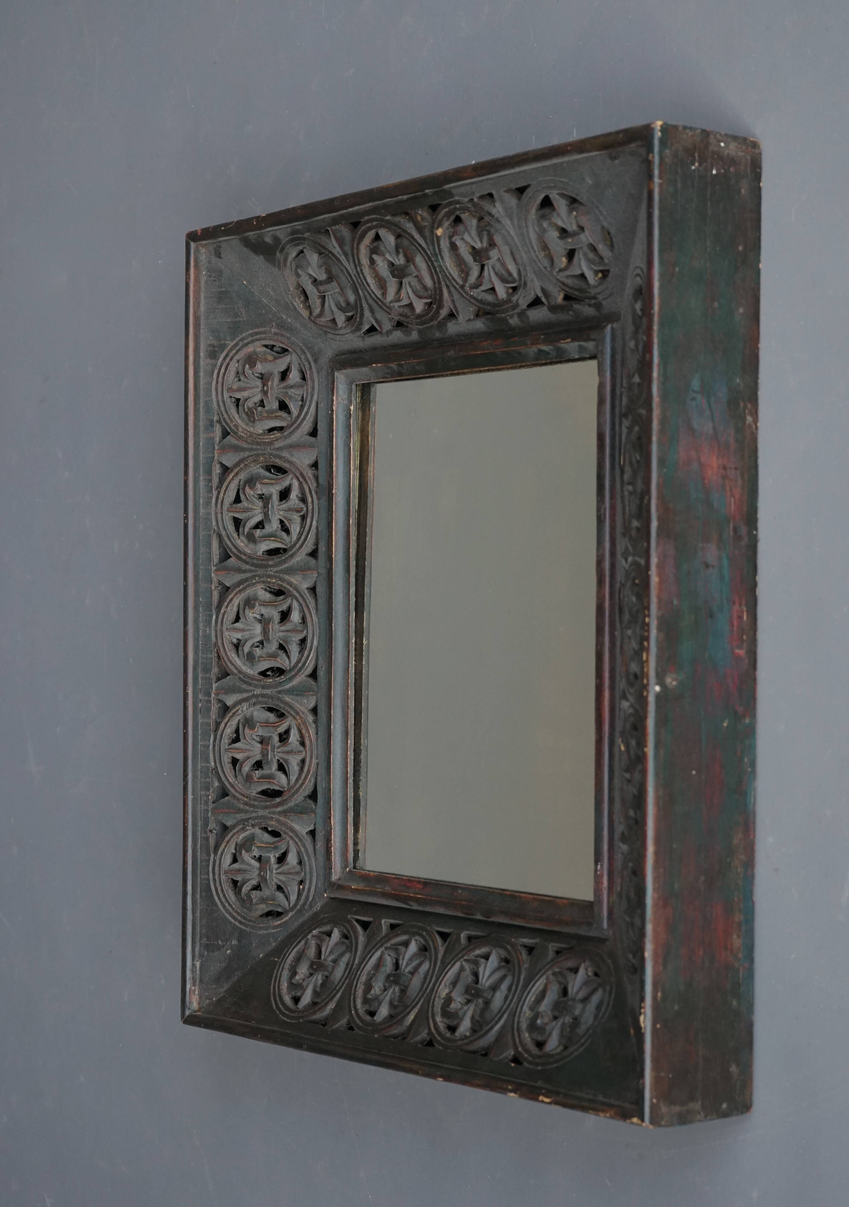 Miroir mural en bois à cadre profond