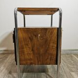 Table de chevet chromée Bauhaus par Robert Slezak