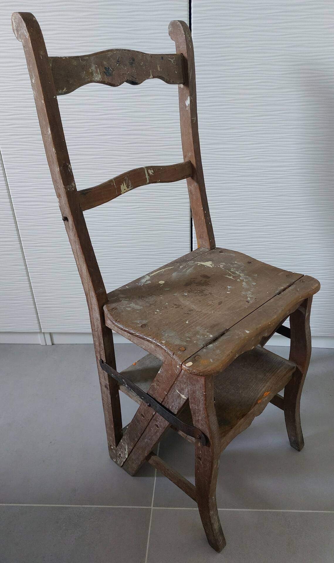Antique step stool chair