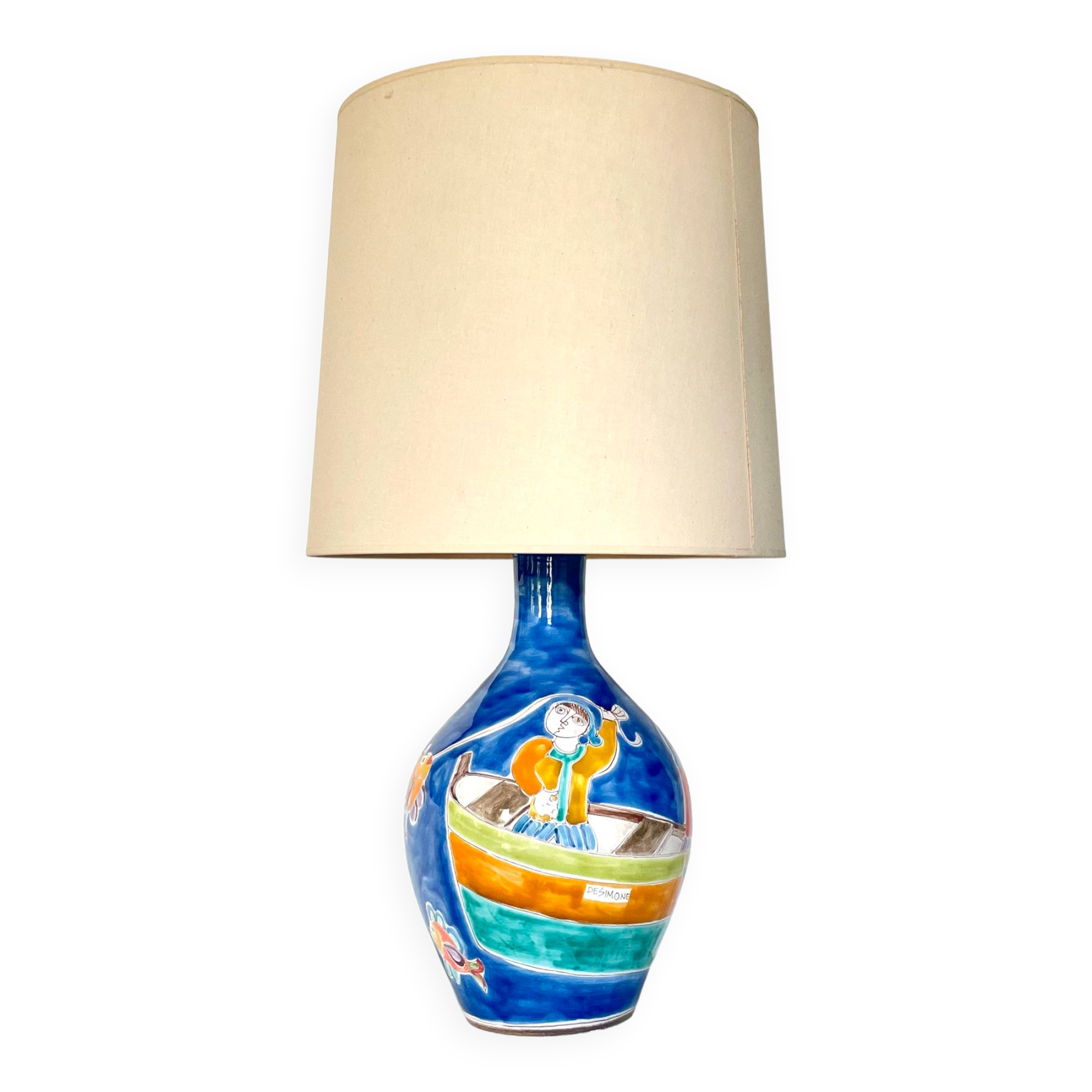 Vintage Ceramic Lamp by Giovanni De Simone, 1970's, Italy