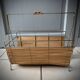 Vintage 1960s magazine rack / newspaper basket, brass & bamboo frame
