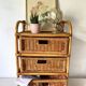Commode en rotin , chiffonnier 3 tiroirs