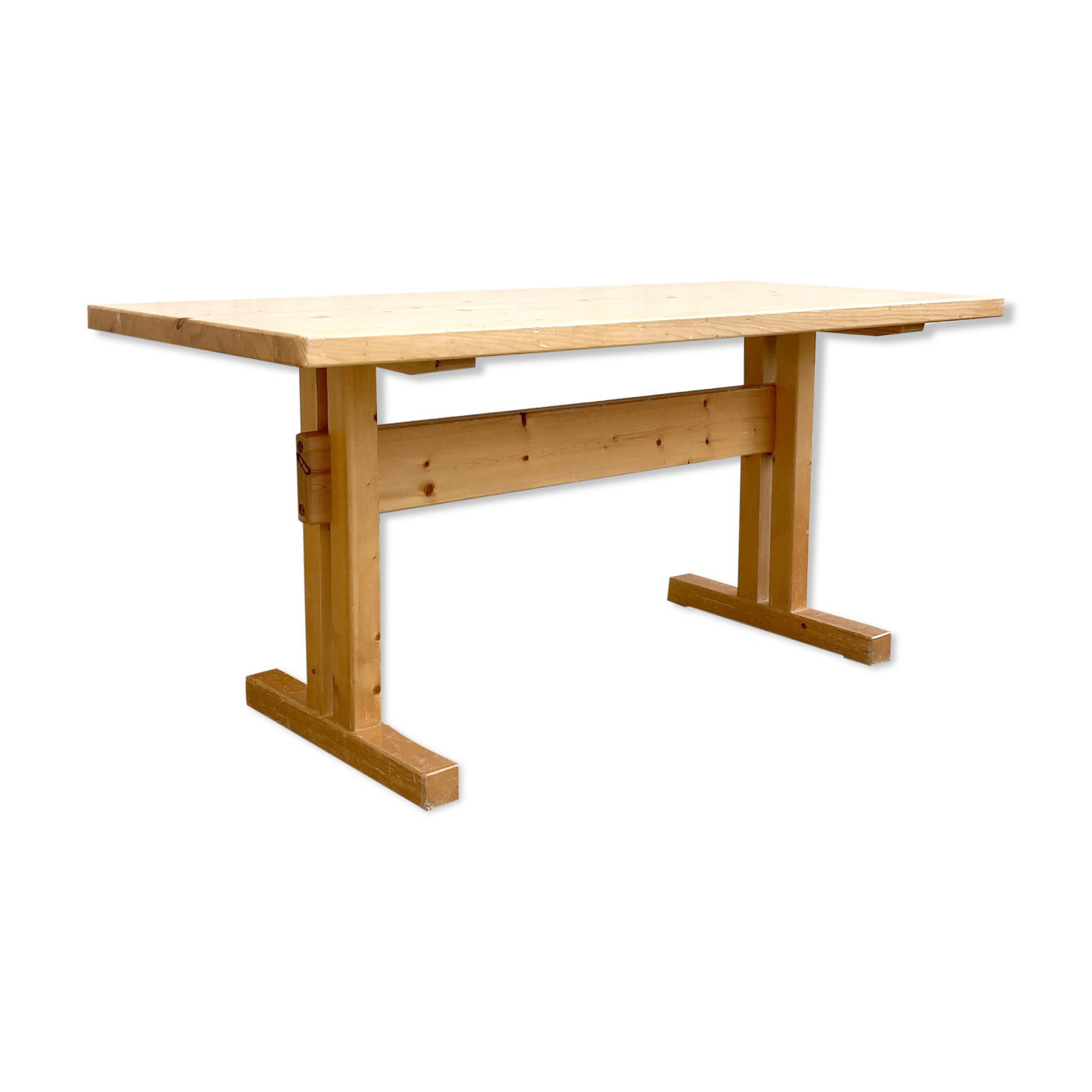 Pine table by Charlotte Perriand for Les Arc, 1960s