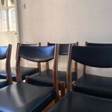 Set of six Scandinavian chairs in vintage teak 1960