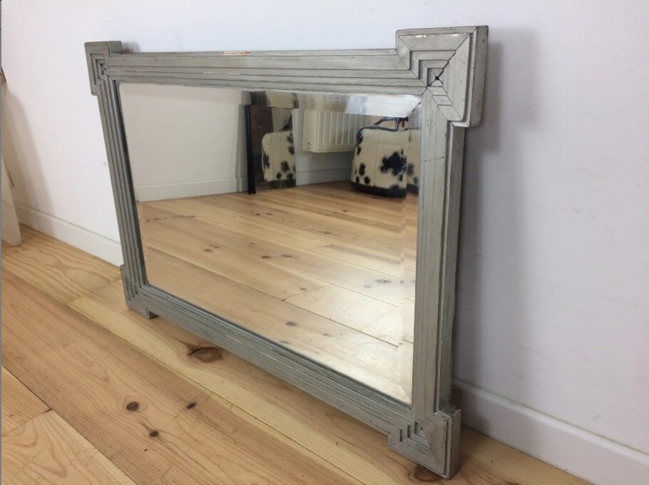 Miroir rectangulaire verre biseauté gris 55 x 80 cm