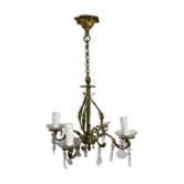 Lustre à 4 Lumières Bronze Et Pampilles