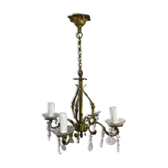 Chandelier With 4 Lights Bronze And Tassels