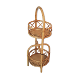 60's rattan bottle holder