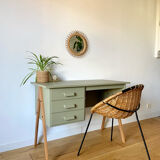 Restored Scandinavian teak desk - Tapered legs