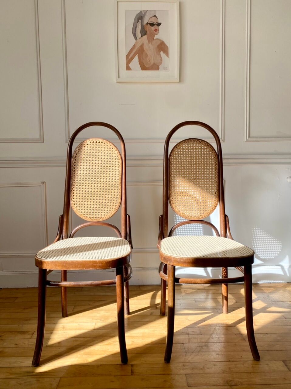 Pair of chairs Thonet 17 reissue FMG
