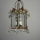 Louis XV style lantern in bronze with drop-shaped pendants, around 1900.
