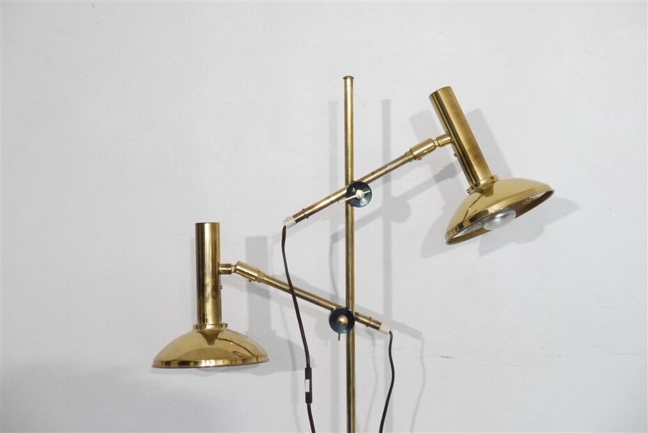 Danish design brass floor lamp, 1970