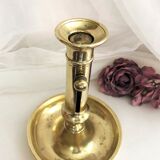 Gilded copper table candle holder with Victorian style nineteenth century