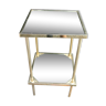 Gold metal and black glass trays side table