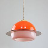 Italian Orange Space Age Saturn Lamp, 70s