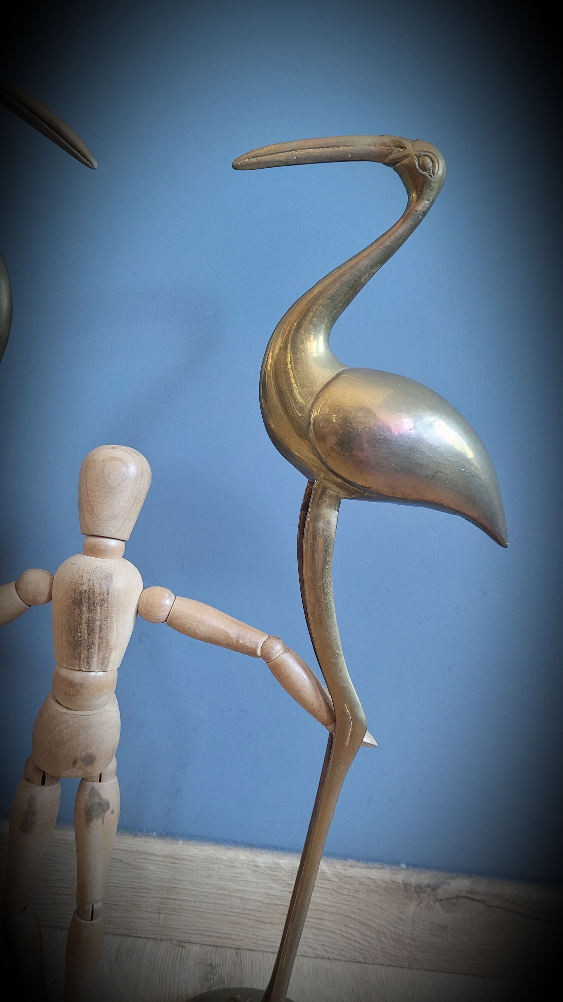 Duo brass herons