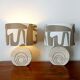 Pair of travertine lamps by Fratelli Mannelli