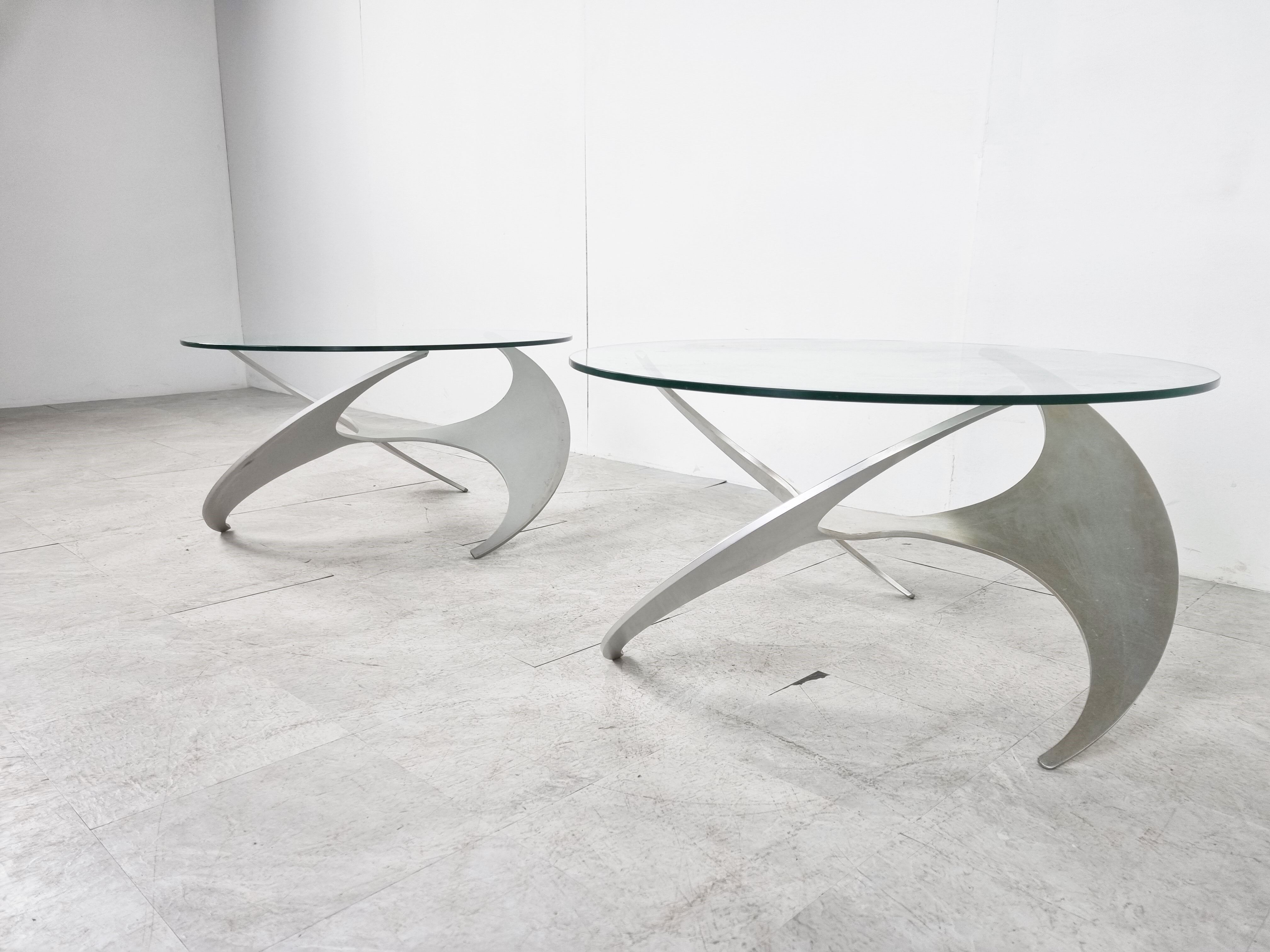 Vintage propellor coffee tables by Knut Hesterberg, 1960s - set of 2