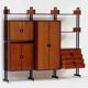 Mid century freestanding roomdivider wall unit system in teak, 1960s