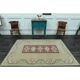 1970s Vintage Turkish Oushak Handmade Wool Cotton Beige Area Rug 158x229