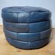 Blue Sède patchwork leather pouf