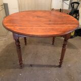 Ancient round table in pine
