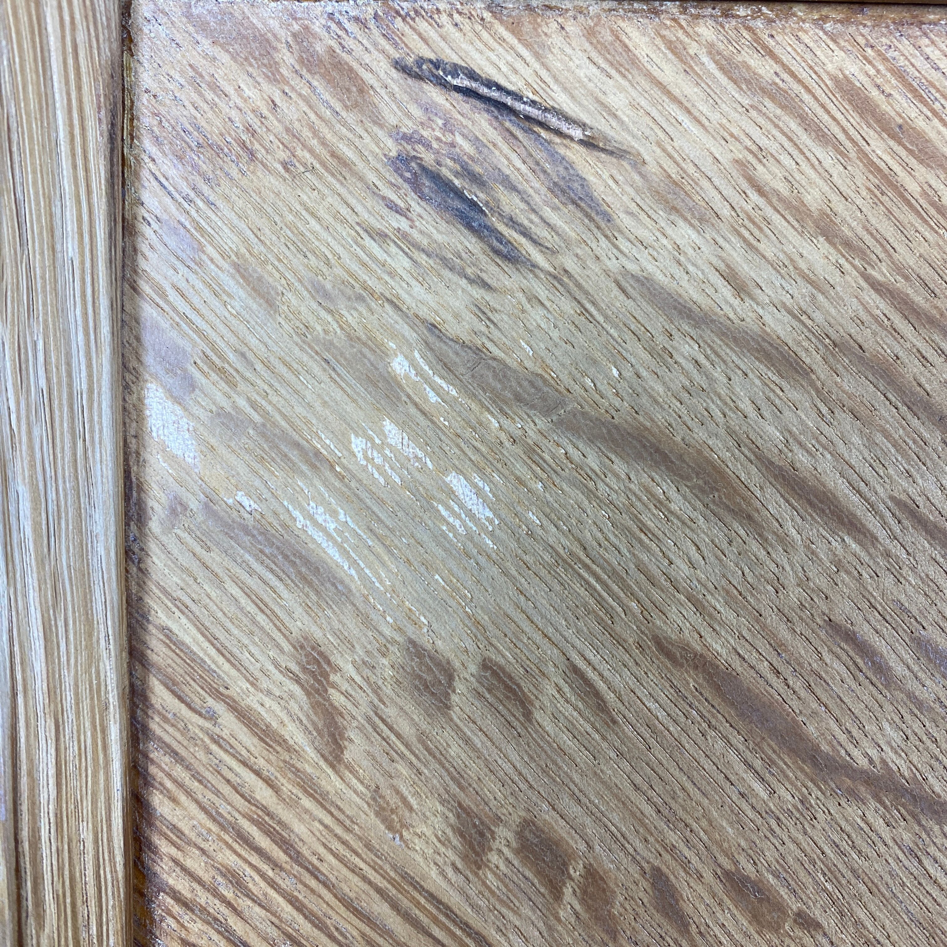 Vintage oak cabinet raw feet compass