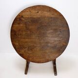Foldable winemaker's table in solid oak - Ø 90cm