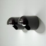 Pair of Brown Gedy Wall Lamps by Makio Hasuike 1970s Italian Design NOS