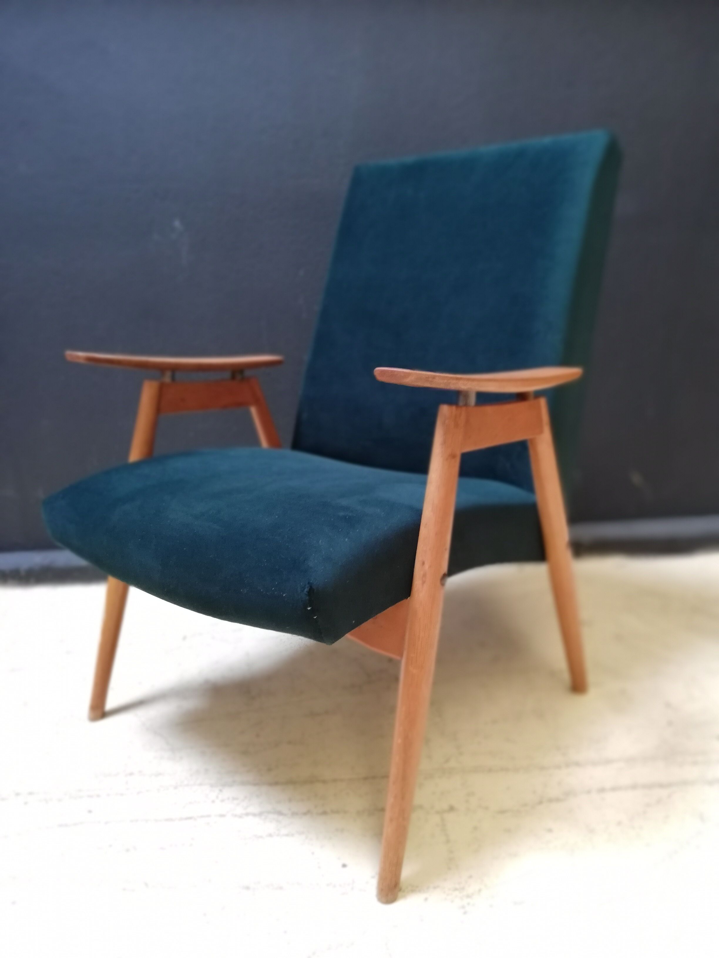 Pair of vintage Czech armchairs (Jiroutek), art deco style, 1960
