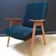 Pair of vintage Czech armchairs (Jiroutek), art deco style, 1960