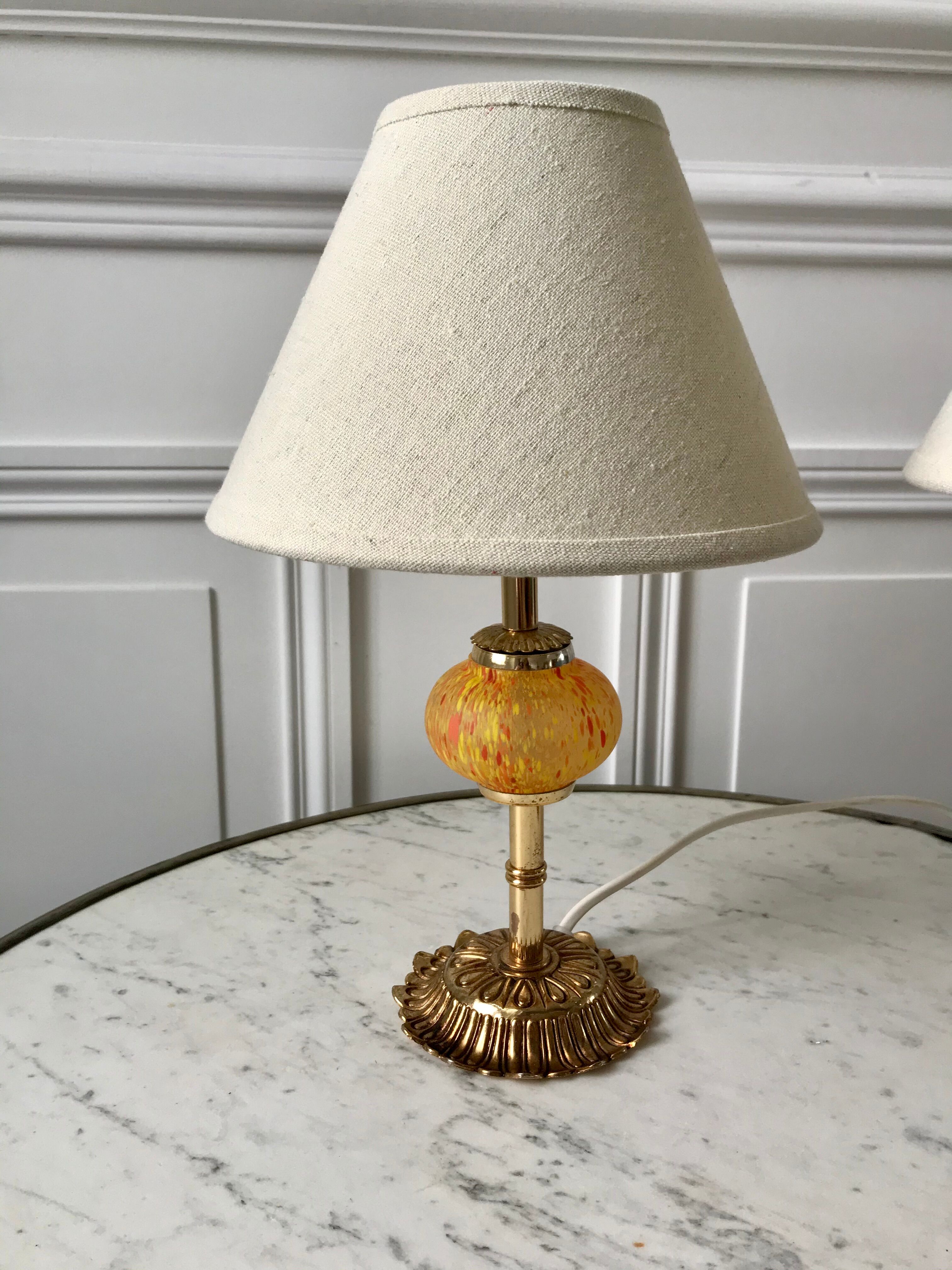 Pair of vintage murano glass lamp