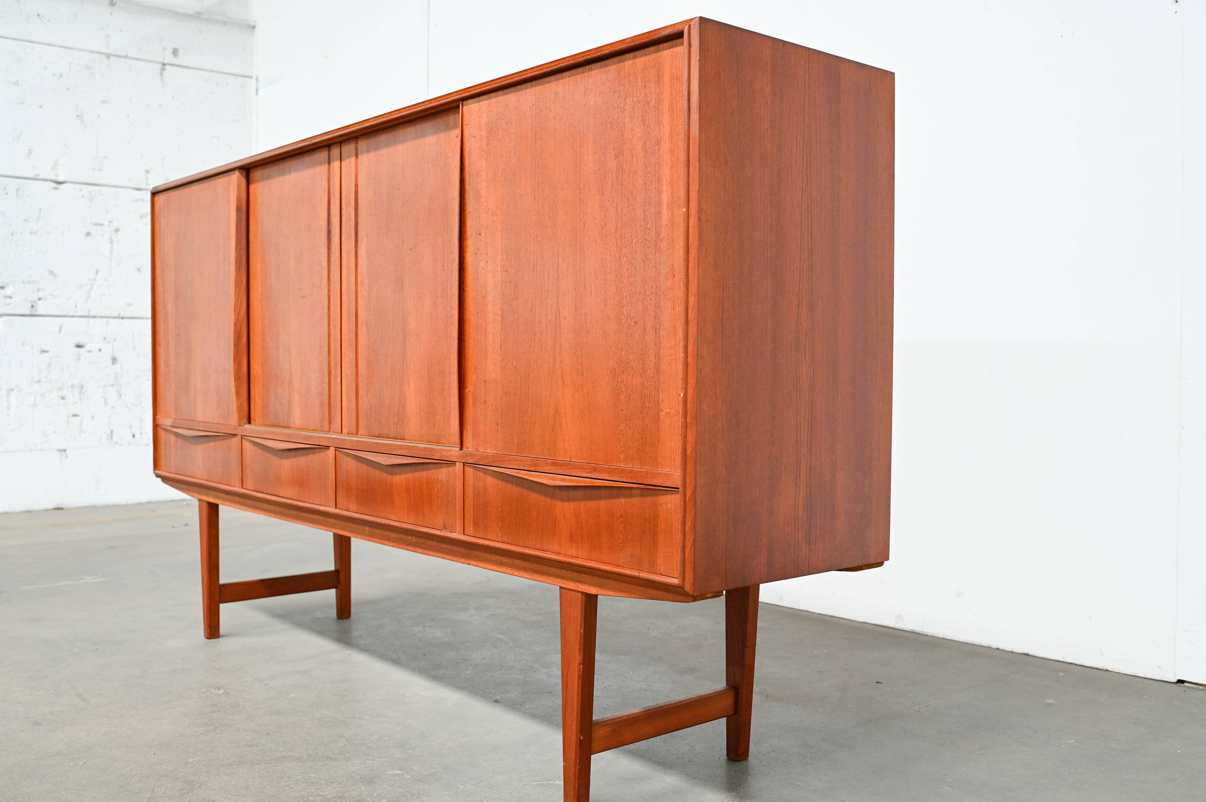 Danish teak enfilade – vintage Scandinavian sideboard 196 cm